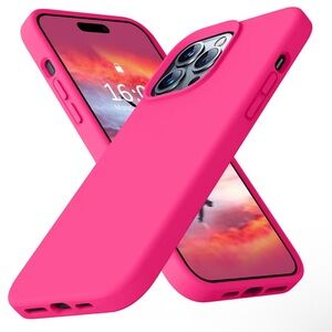 Ktele Hot Pink Silicone iPhone 15 Pro Max Case